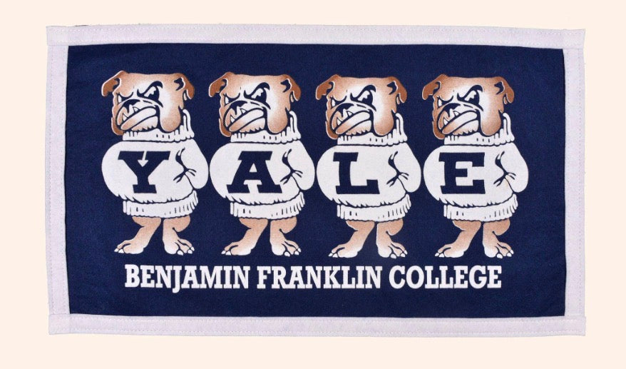 Vintage Yale University Benjamin Franklin College Banner