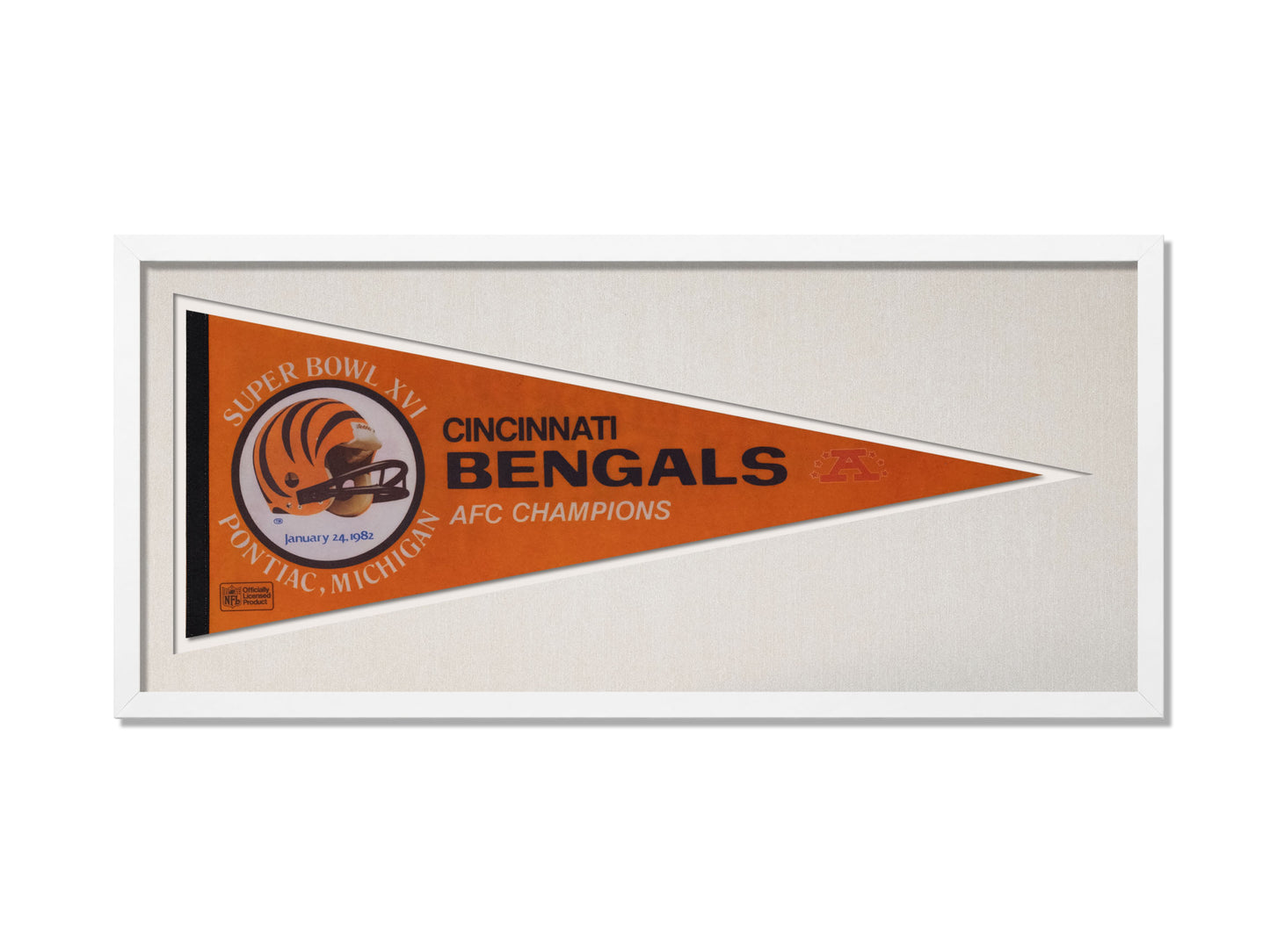 Vintage 1982 Cincinnati Bengals Super Bowl XVI Pennant