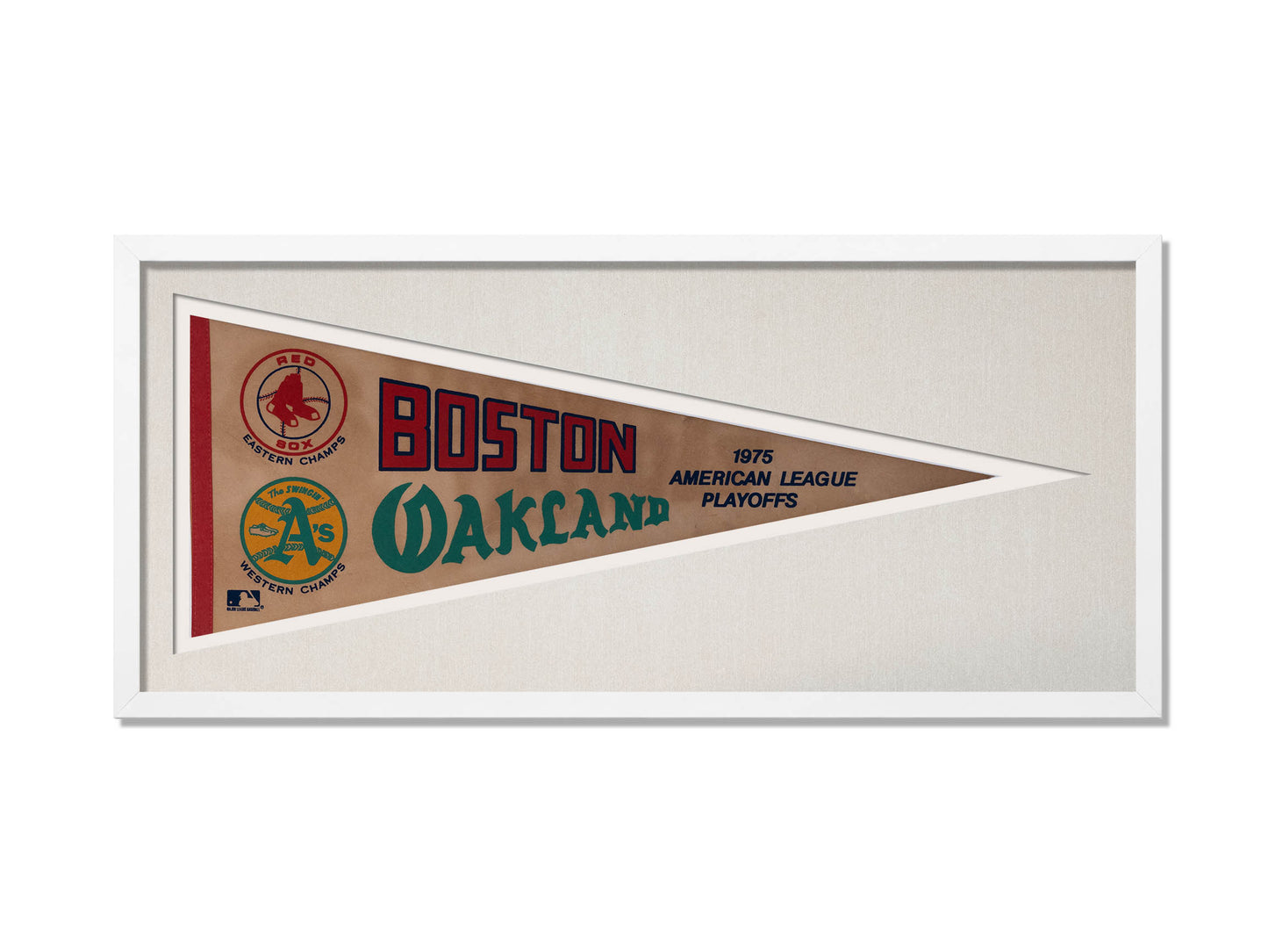 Vintage 1975 Red Sox vs. A's American League Playoffs Pennant