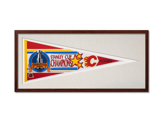 Vintage 1989 Calgary Flames Stanley Cup Champions Pennant
