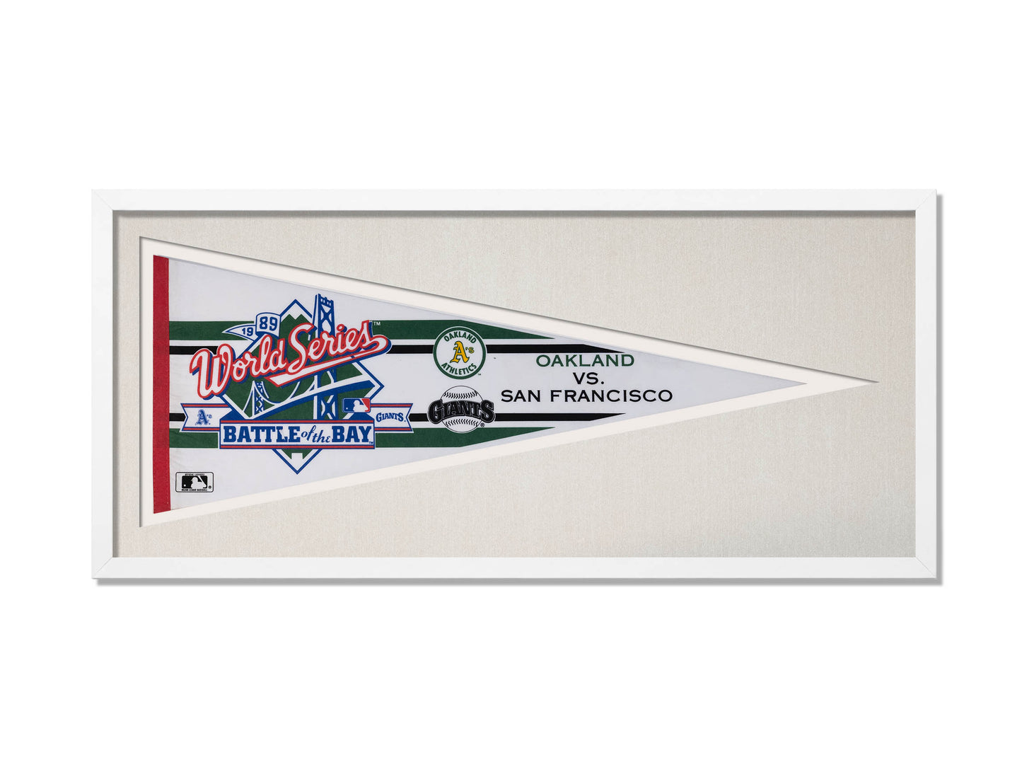 Vintage 1989 World Series Battle of the Bay Oakland As vs San Francisco Giants Pennant