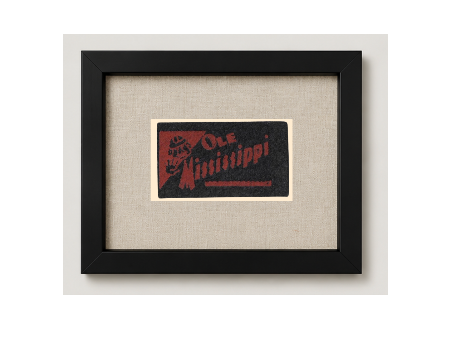 Vintage Ole Miss Framed Candy Felt Pennant