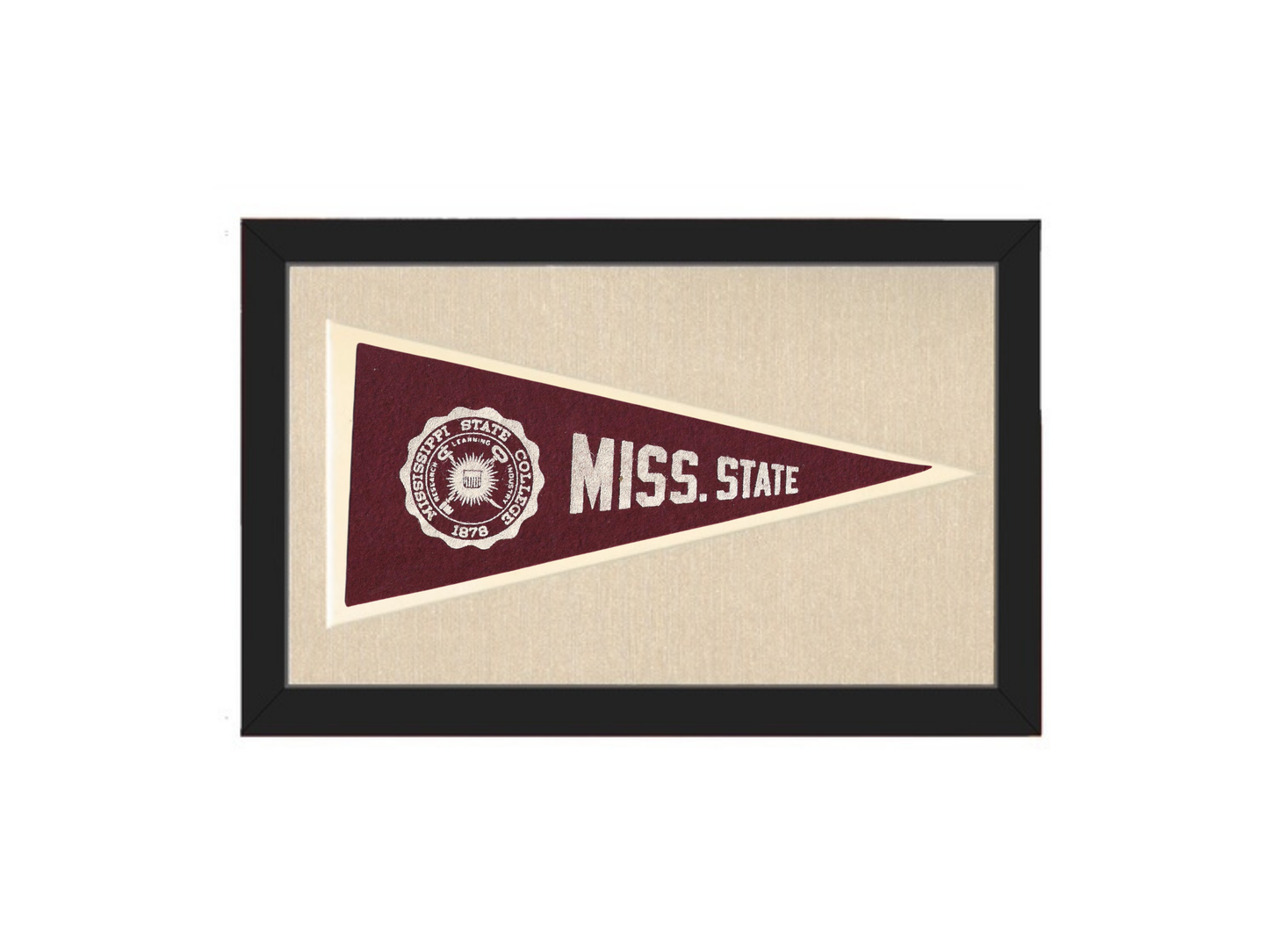 Vintage Mississippi State College Pennant (circa 1940)