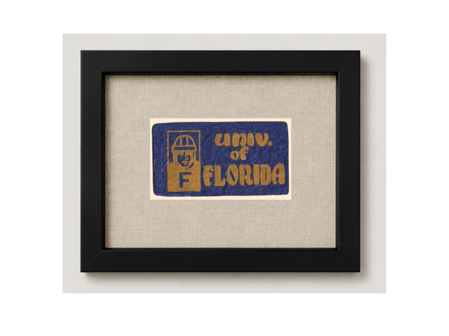 Vintage UF Framed Candy Felt Pennant