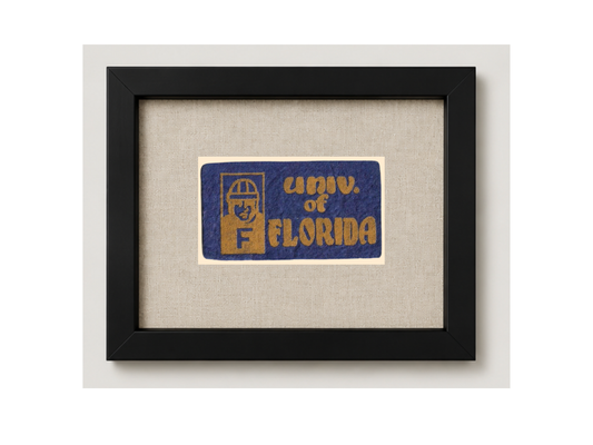 Vintage UF Framed Candy Felt Pennant