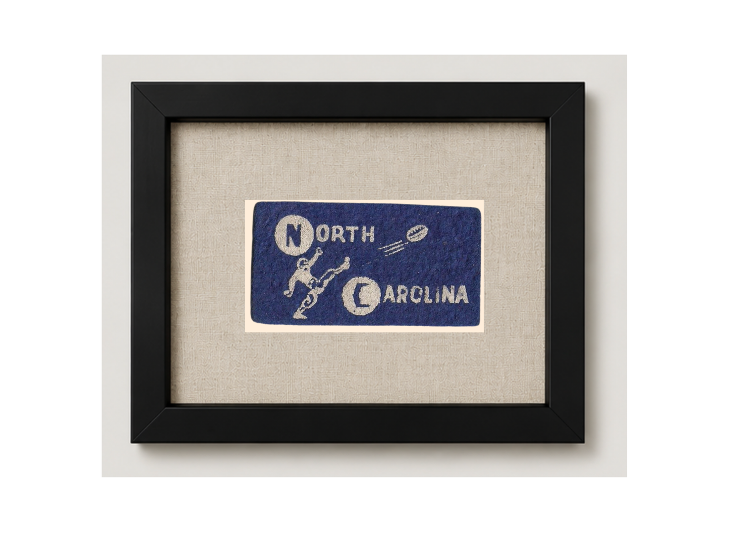 Vintage UNC Framed Candy Felt Pennant