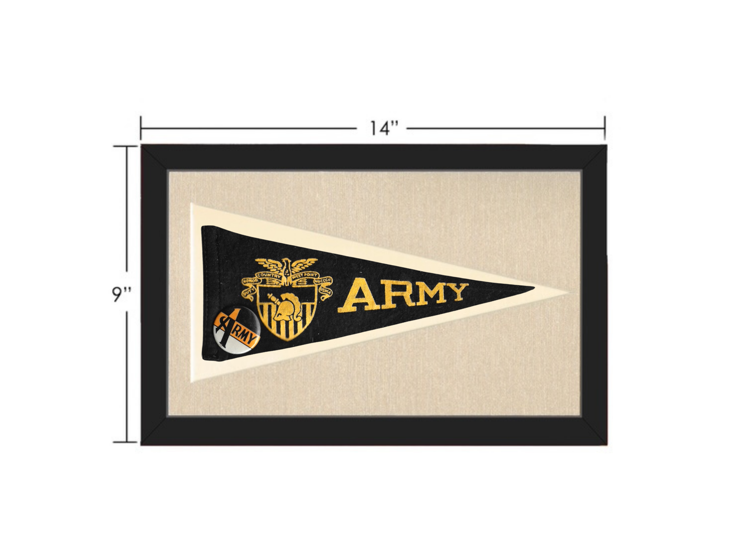 Vintage Army Pennant and Army Pin