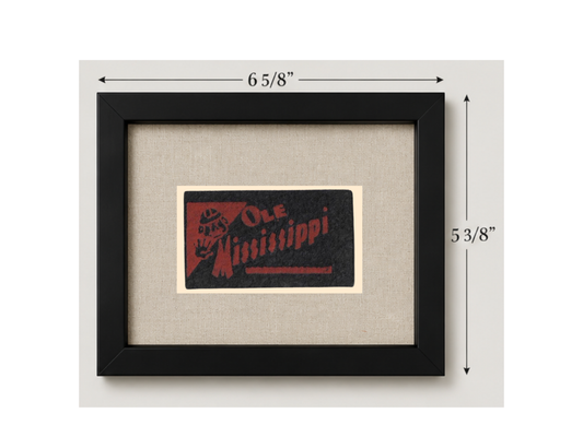 Vintage Ole Miss Framed Candy Felt Pennant