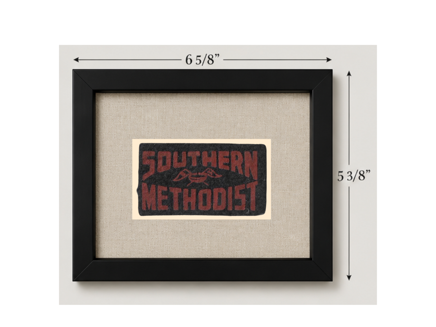 Vintage Southern Methodist University Framed Candy Felt Pennant