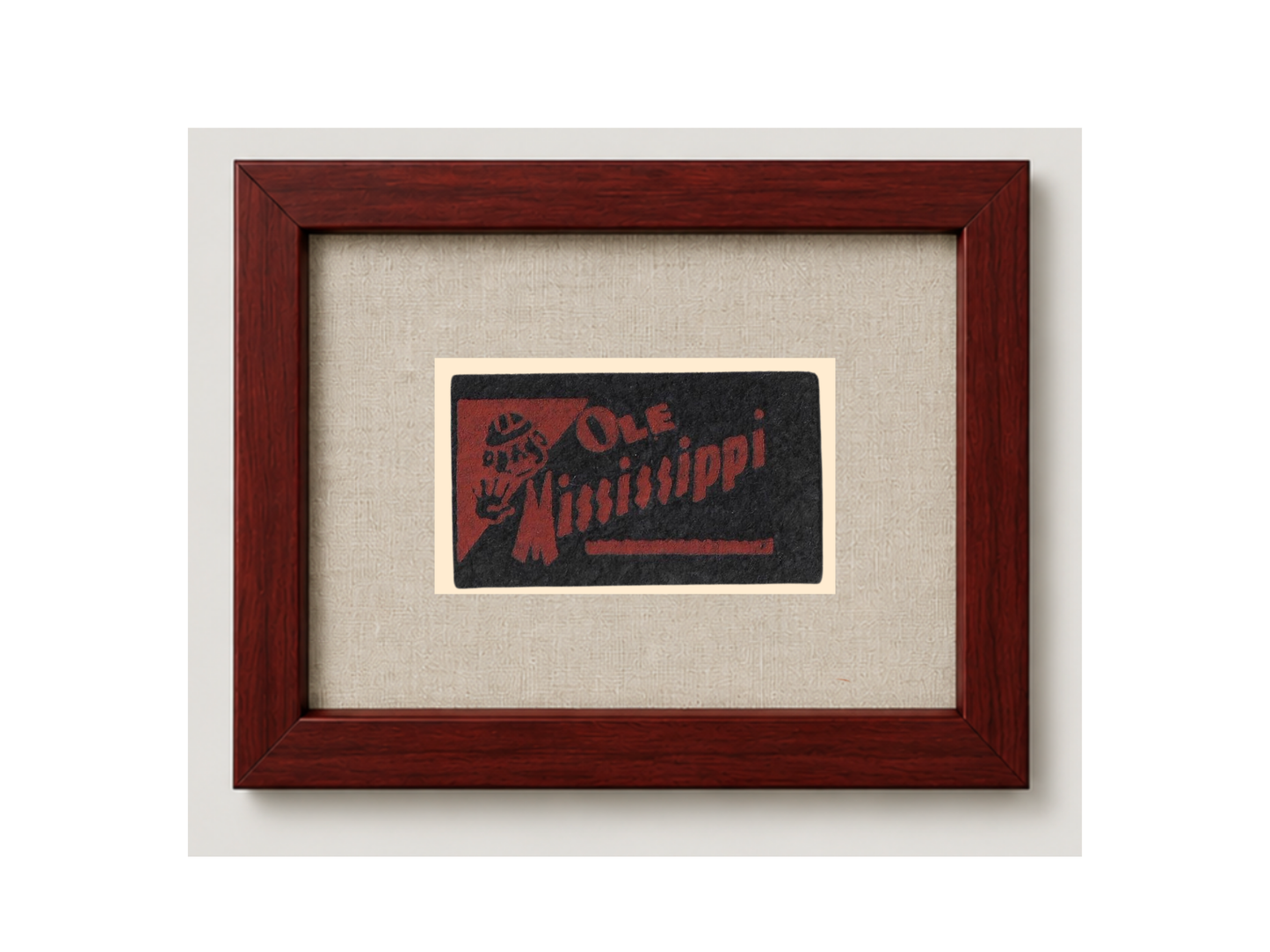Vintage Ole Miss Framed Candy Felt Pennant