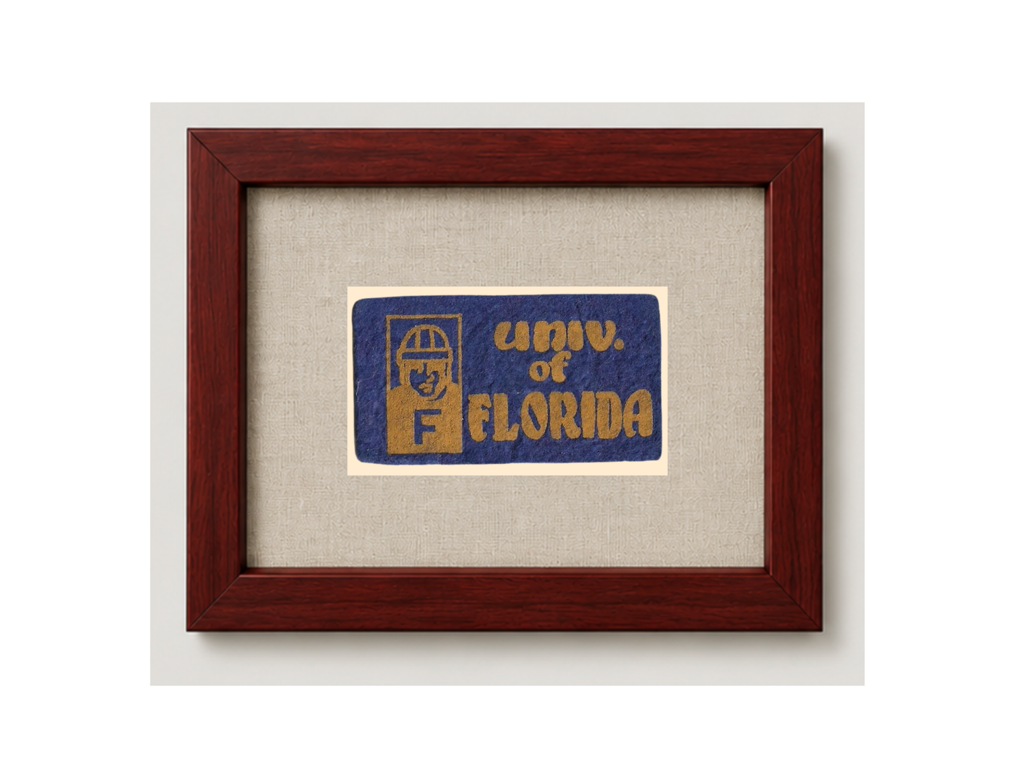 Vintage UF Framed Candy Felt Pennant
