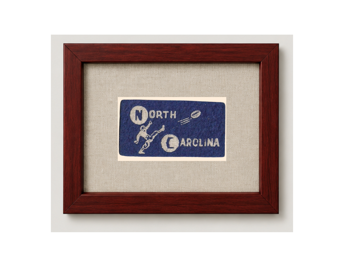 Vintage UNC Framed Candy Felt Pennant