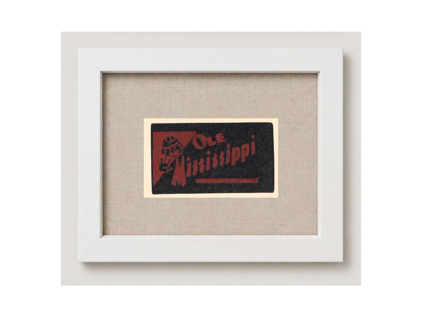Vintage Ole Miss Framed Candy Felt Pennant