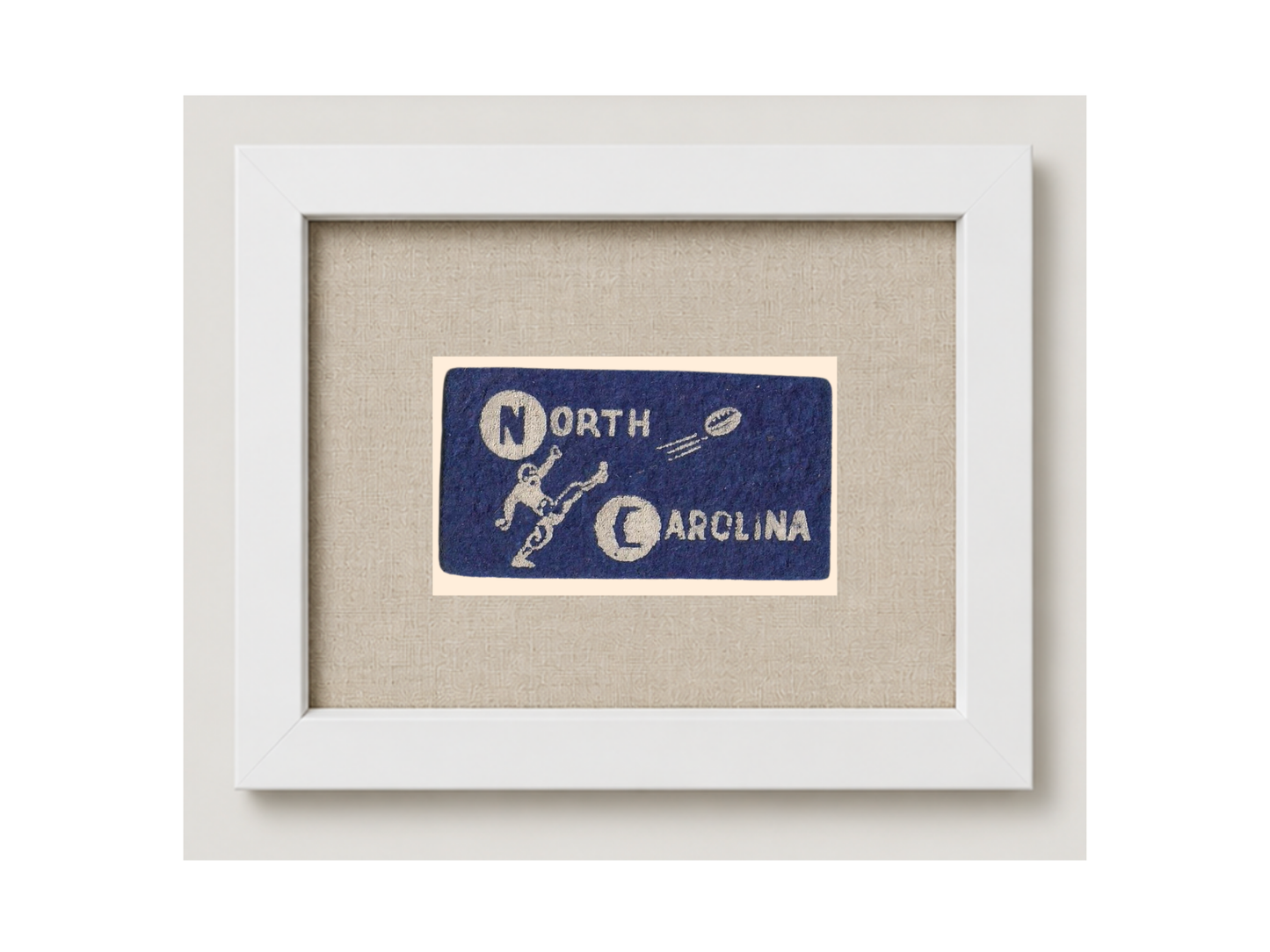 Vintage UNC Framed Candy Felt Pennant