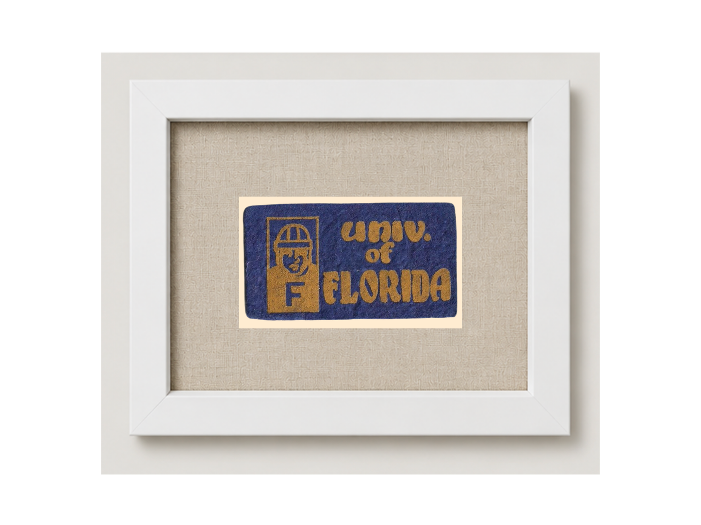 Vintage UF Framed Candy Felt Pennant