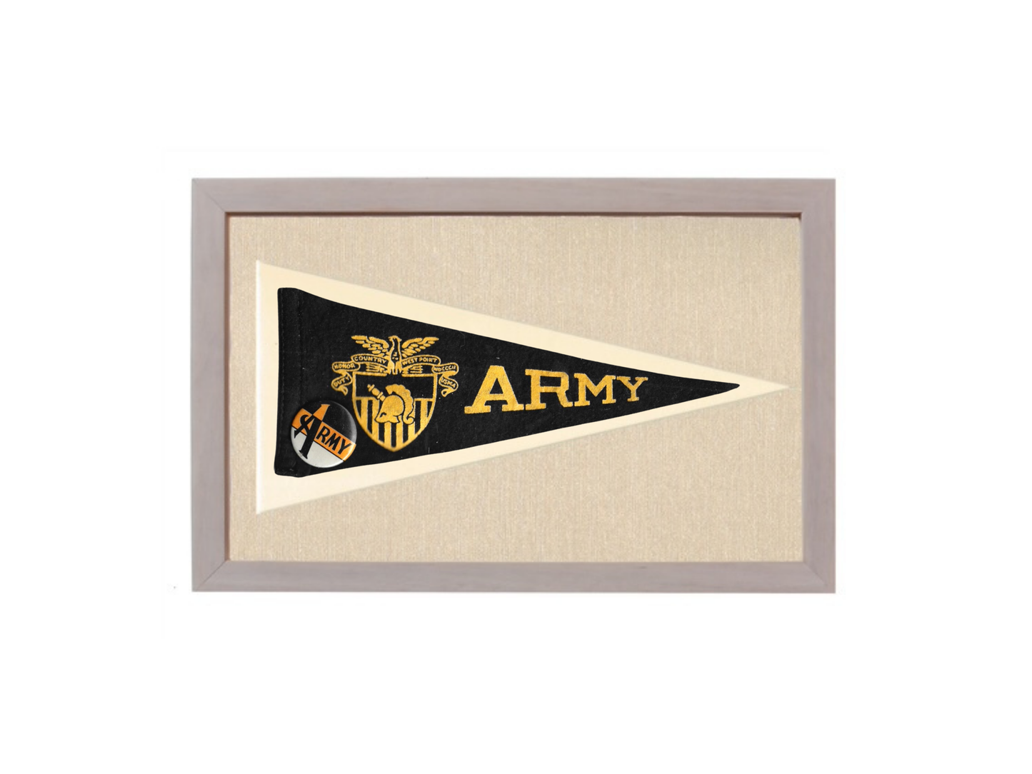 Vintage Army Pennant and Army Pin