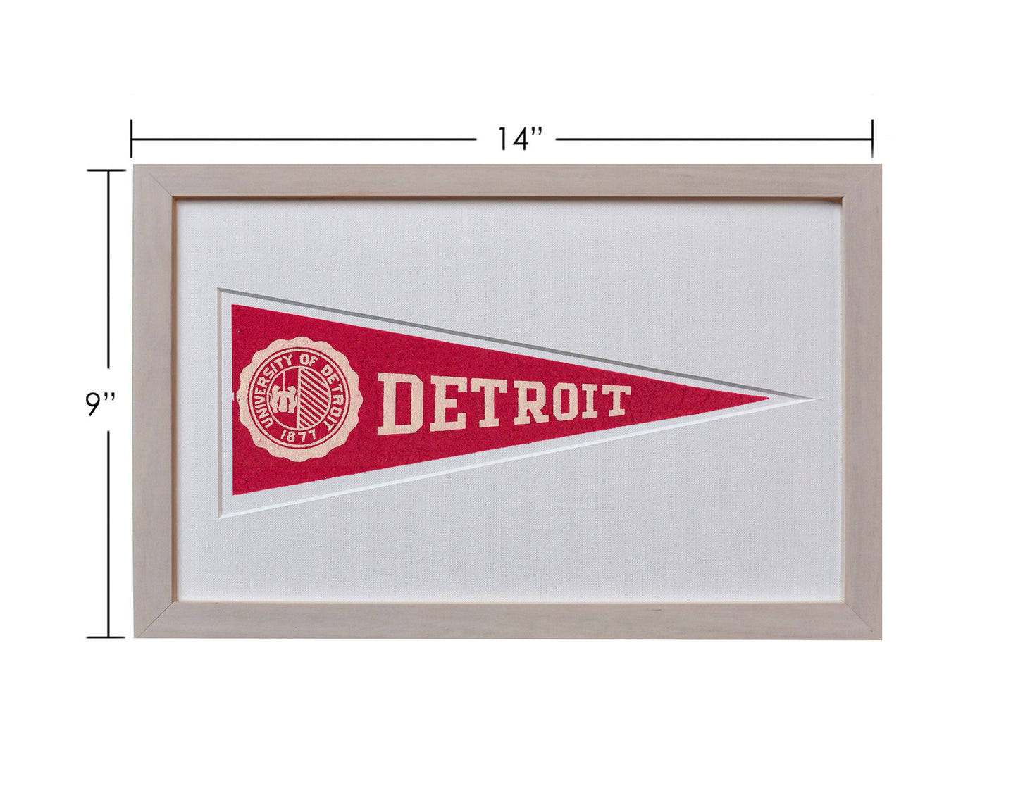 Vintage University of Detroit Hormel Pennant