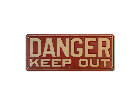 Vintage 1930s "Danger Keep Out" Metal Sign