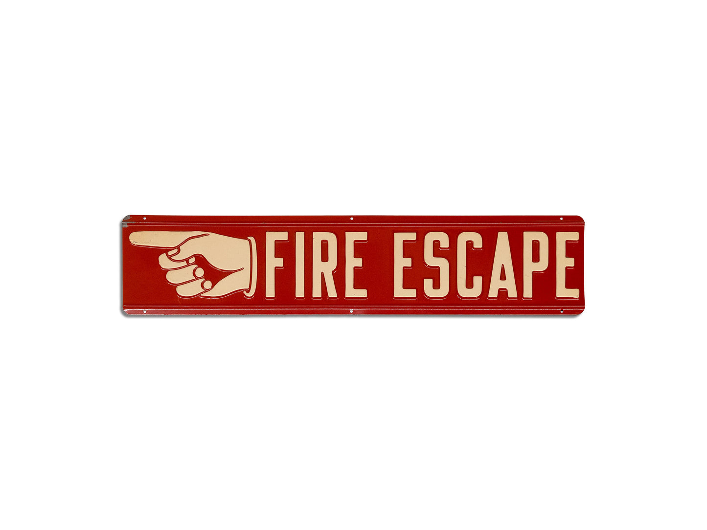 Vintage 1930s "Fire Escape" Pointing Left Metal Sign