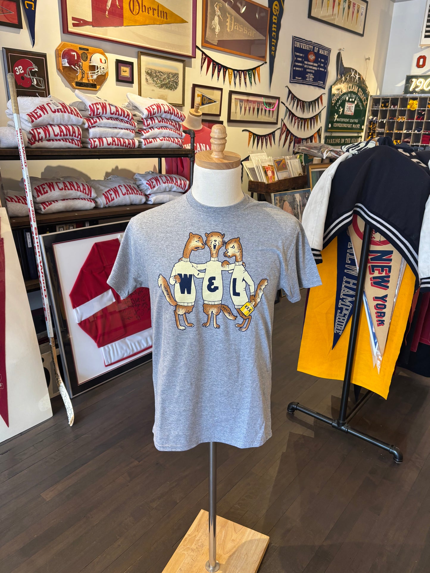Large Grey Washington & Lee T-Shirts