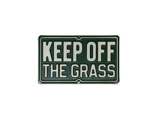 Vintage 1930s "Keep Off Grass" Metal Sign