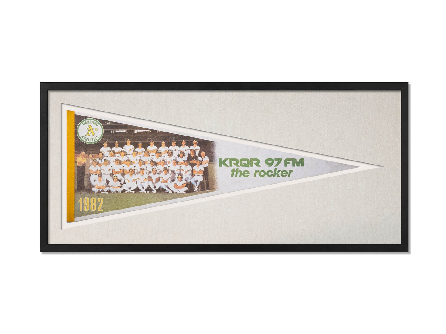 Vintage 1982 Oakland As 97FM The Rocker Radio Station Pennant