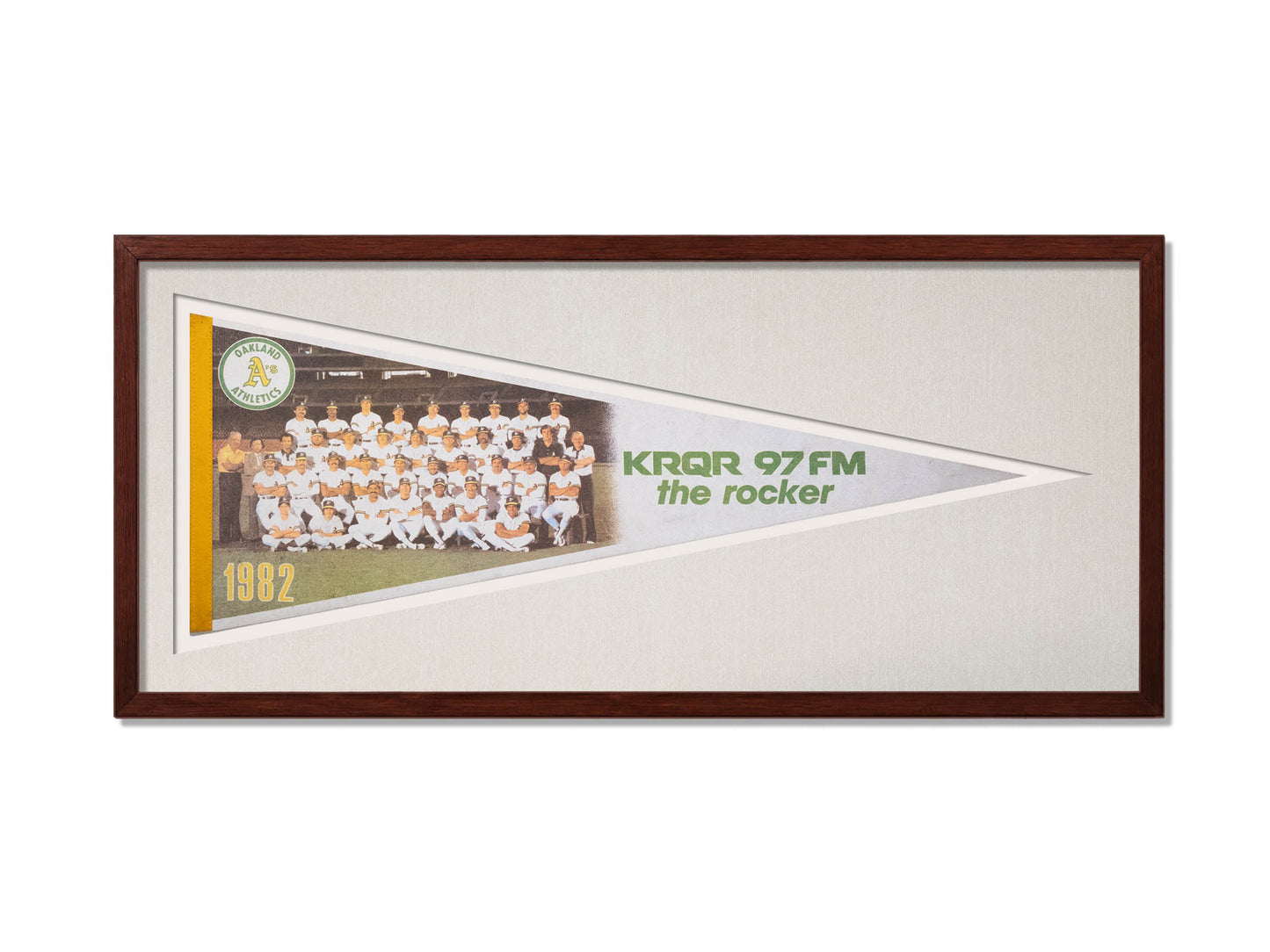 Vintage 1982 Oakland As 97FM The Rocker Radio Station Pennant