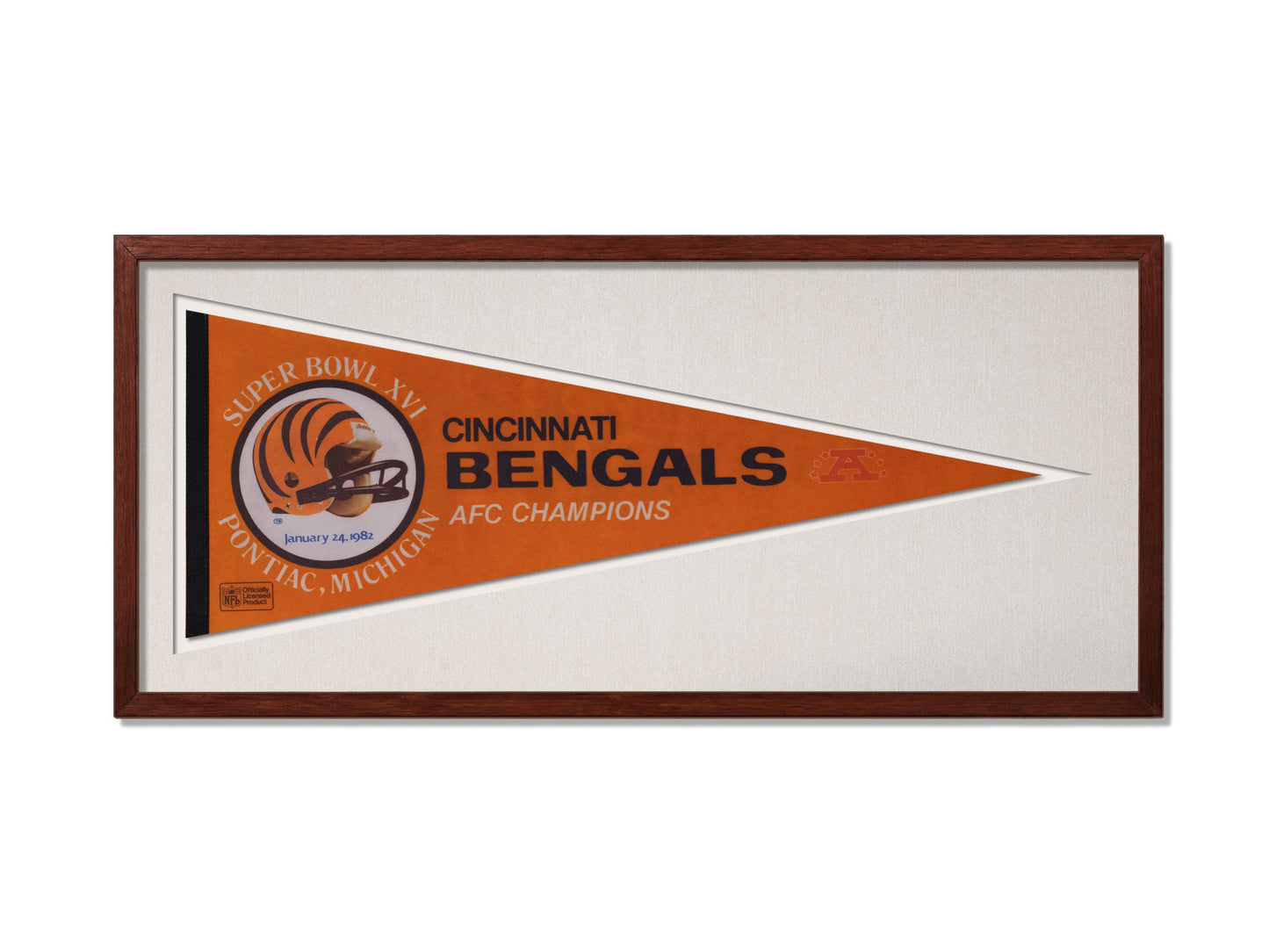 Vintage 1982 Cincinnati Bengals Super Bowl XVI Pennant