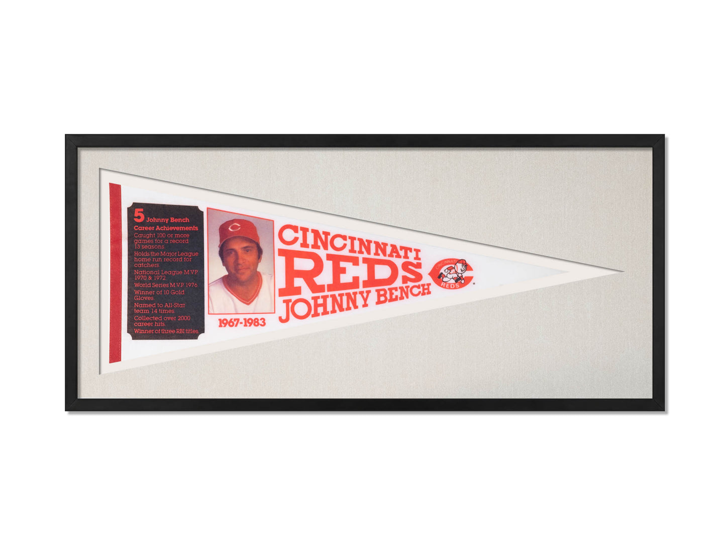 Vintage Cincinnati Reds Johnny Bench Pennant