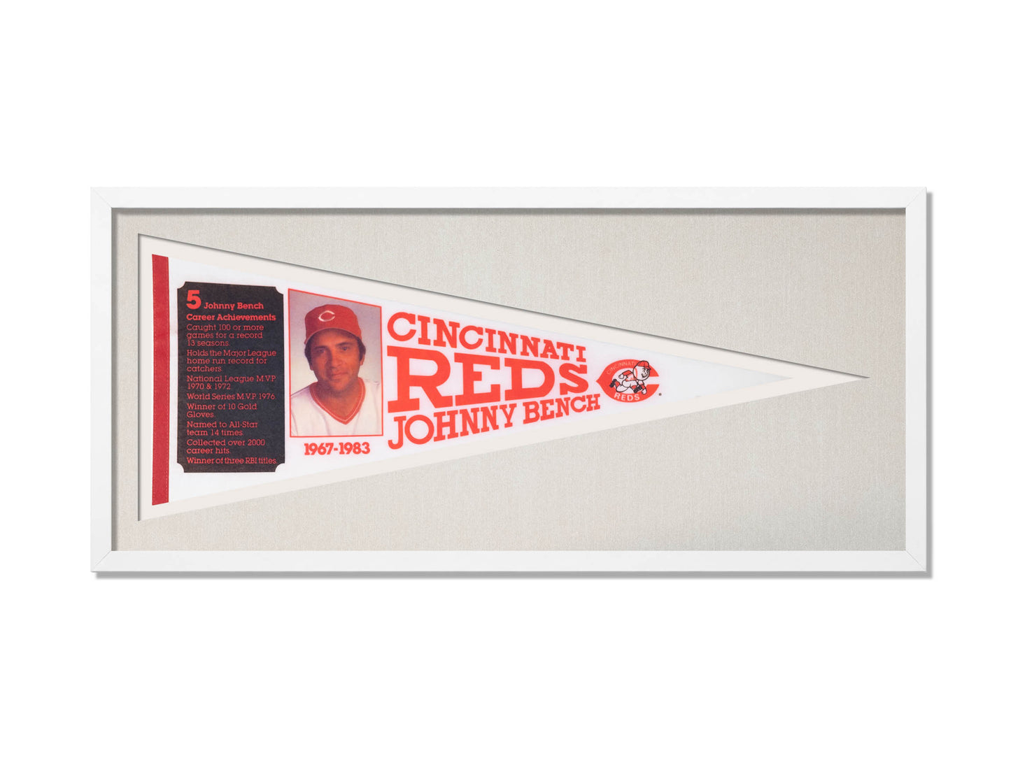 Vintage Cincinnati Reds Johnny Bench Pennant