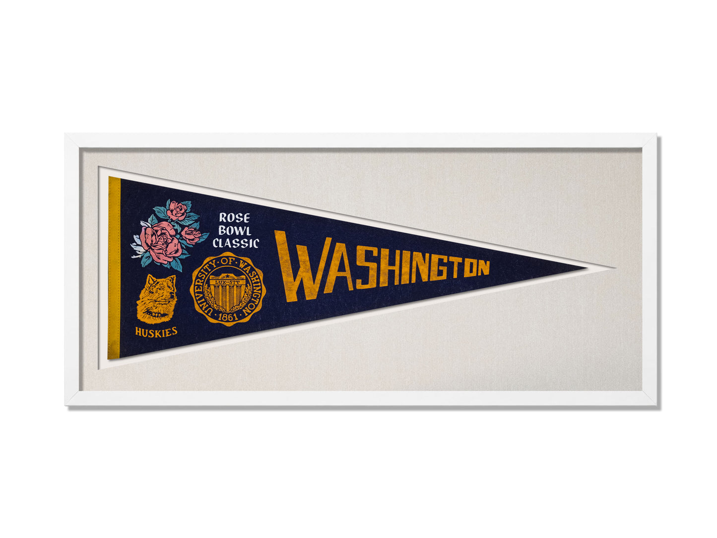 Vintage Washington Huskies Rose Bowl Classic Pennant