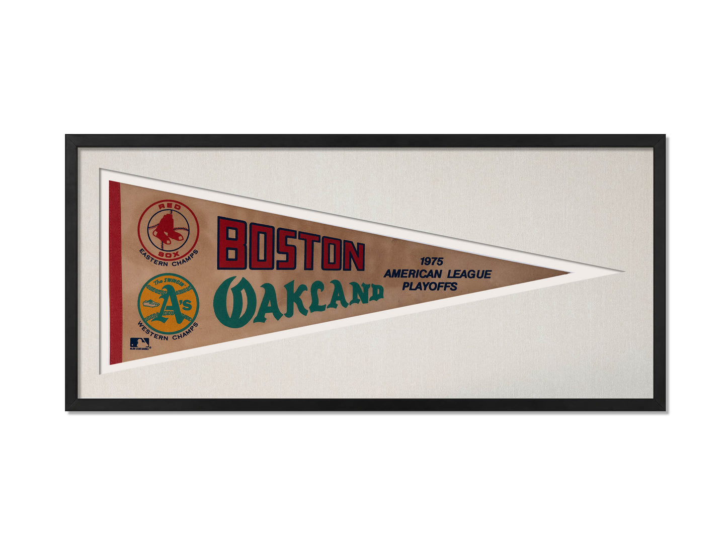 Vintage 1975 Red Sox vs. A's American League Playoffs Pennant
