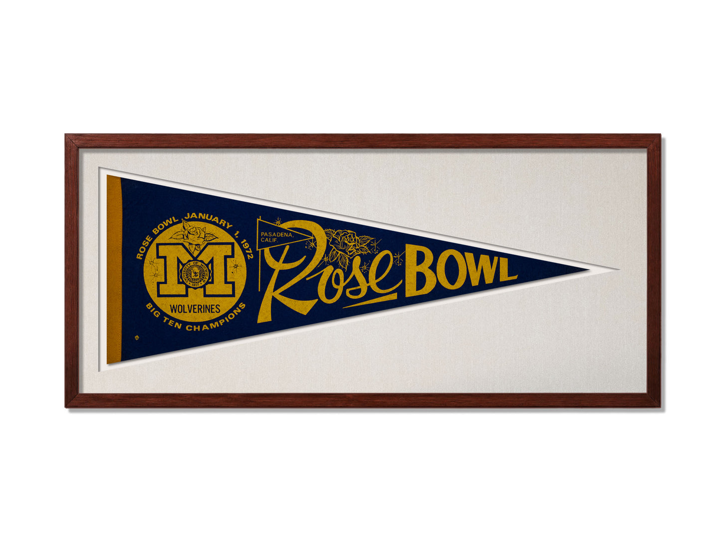 Vintage Michigan Wolverines Rose Bowl 1972 Pennant