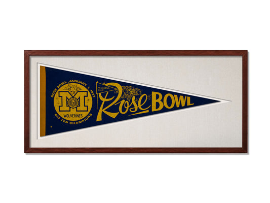 Vintage Michigan Wolverines Rose Bowl 1972 Pennant