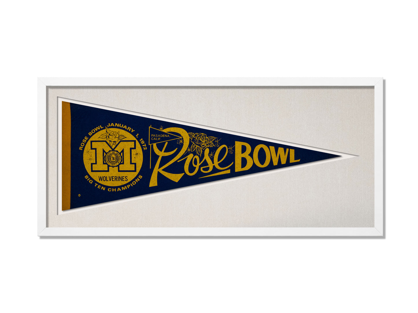 Vintage Michigan Wolverines Rose Bowl 1972 Pennant