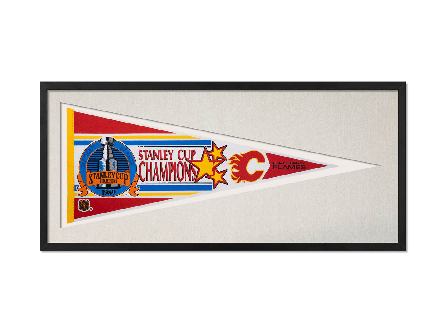 Vintage 1989 Calgary Flames Stanley Cup Champions Pennant