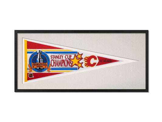 Vintage 1989 Calgary Flames Stanley Cup Champions Pennant