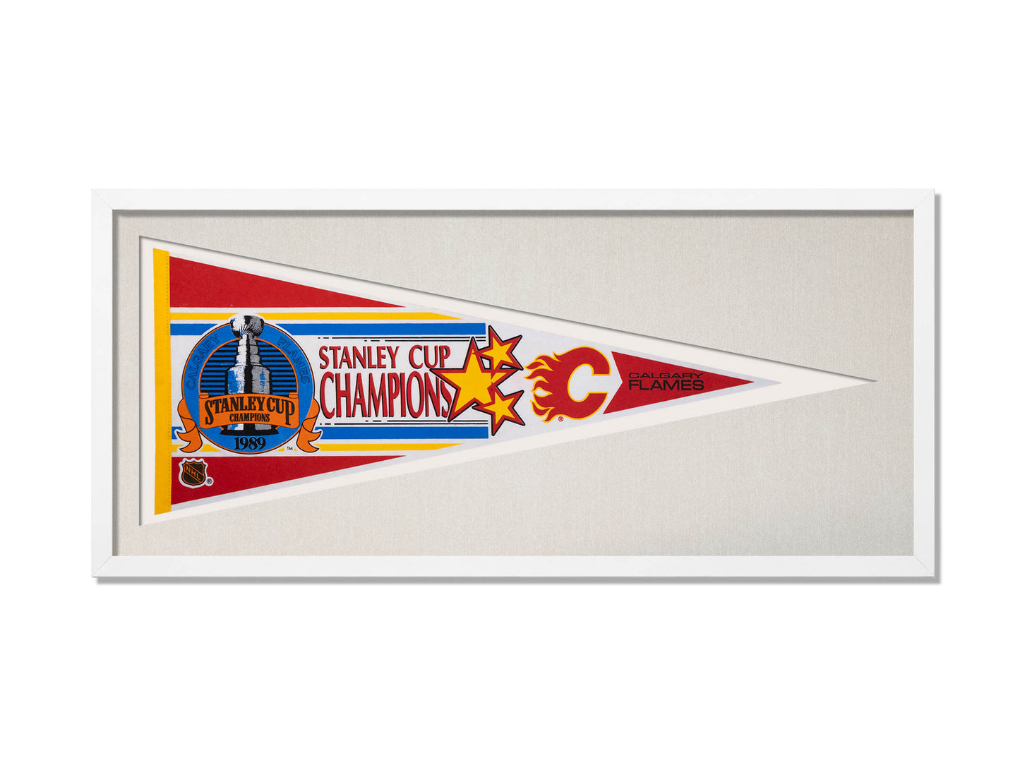 Vintage 1989 Calgary Flames Stanley Cup Champions Pennant