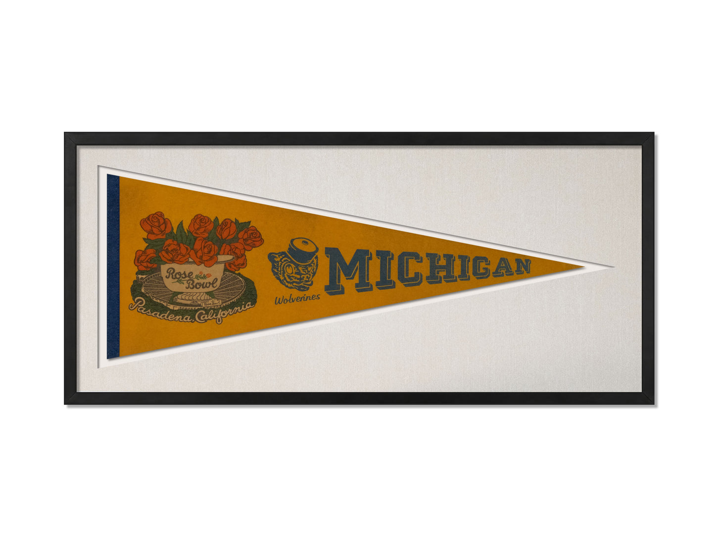 Vintage Michigan Wolverines Rose Bowl Pasadena, CA Pennant