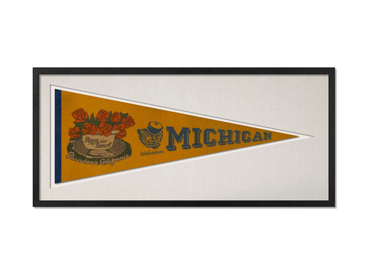 Vintage Michigan Wolverines Rose Bowl Pasadena, CA Pennant