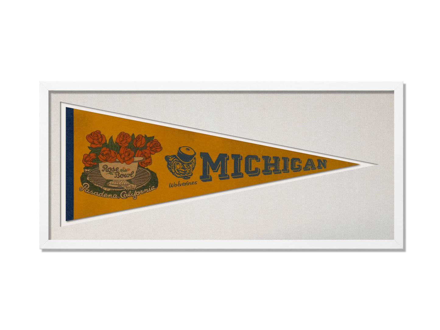 Vintage Michigan Wolverines Rose Bowl Pasadena, CA Pennant