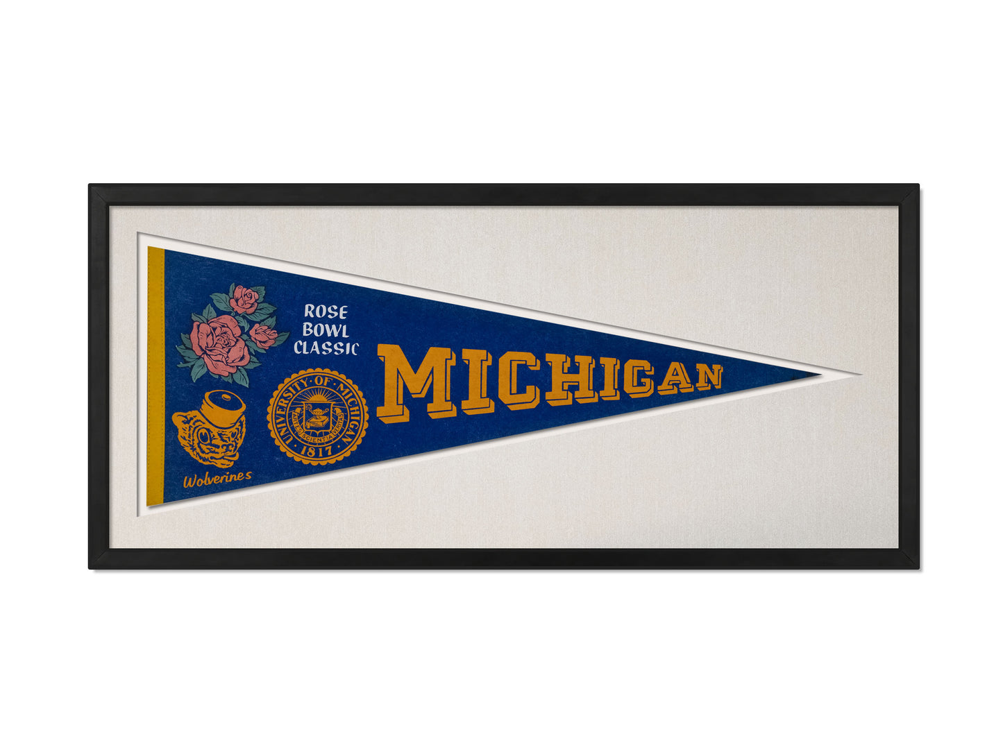 Vintage Michigan Wolverines Rose Bowl Classic Pennant