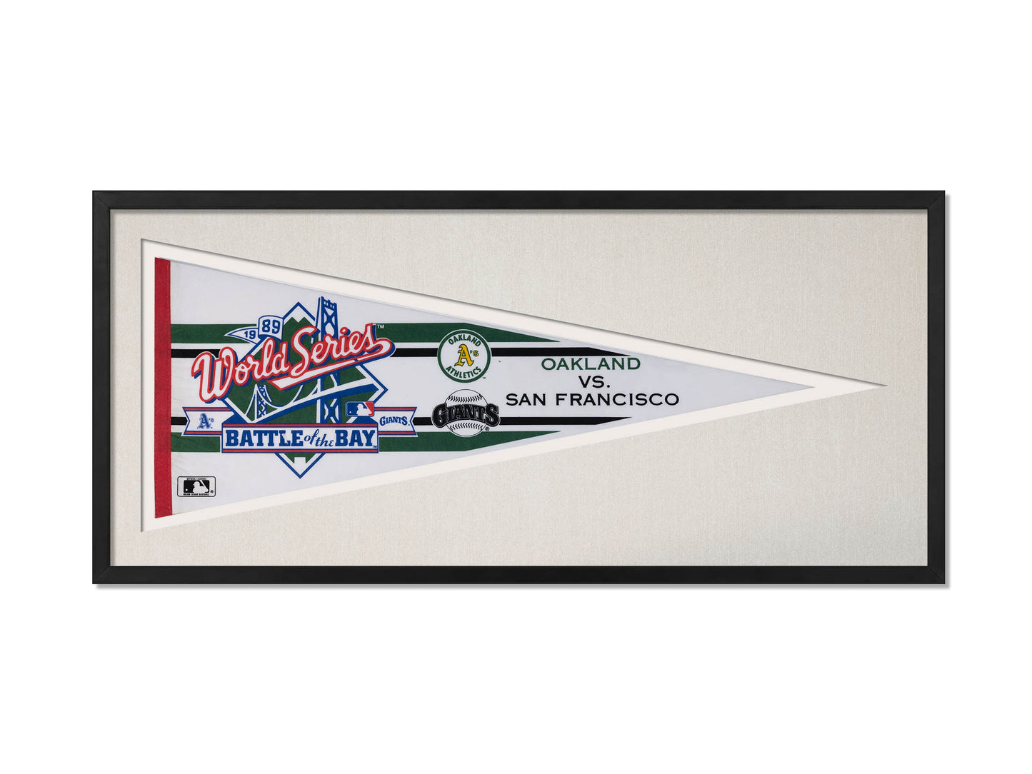 Vintage 1989 World Series Battle of the Bay Oakland As vs San Francisco Giants Pennant