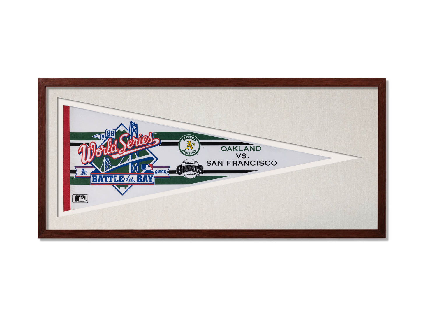 Vintage 1989 World Series Battle of the Bay Oakland As vs San Francisco Giants Pennant