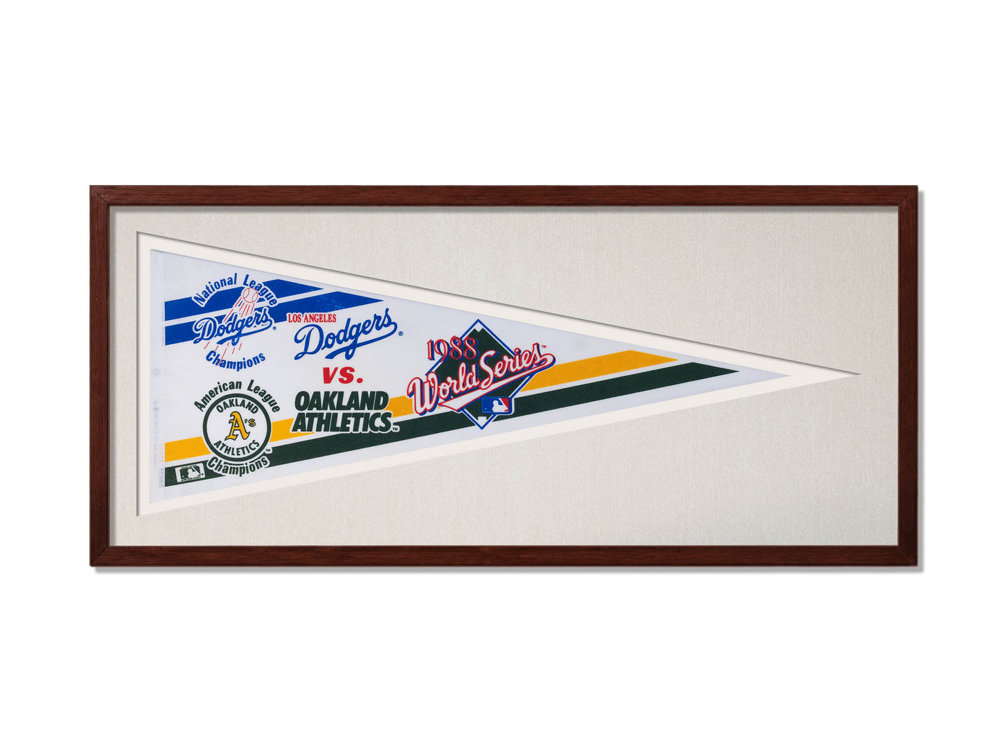Vintage 1988 World Series Los Angels Dodgers vs Oakland As Pennant