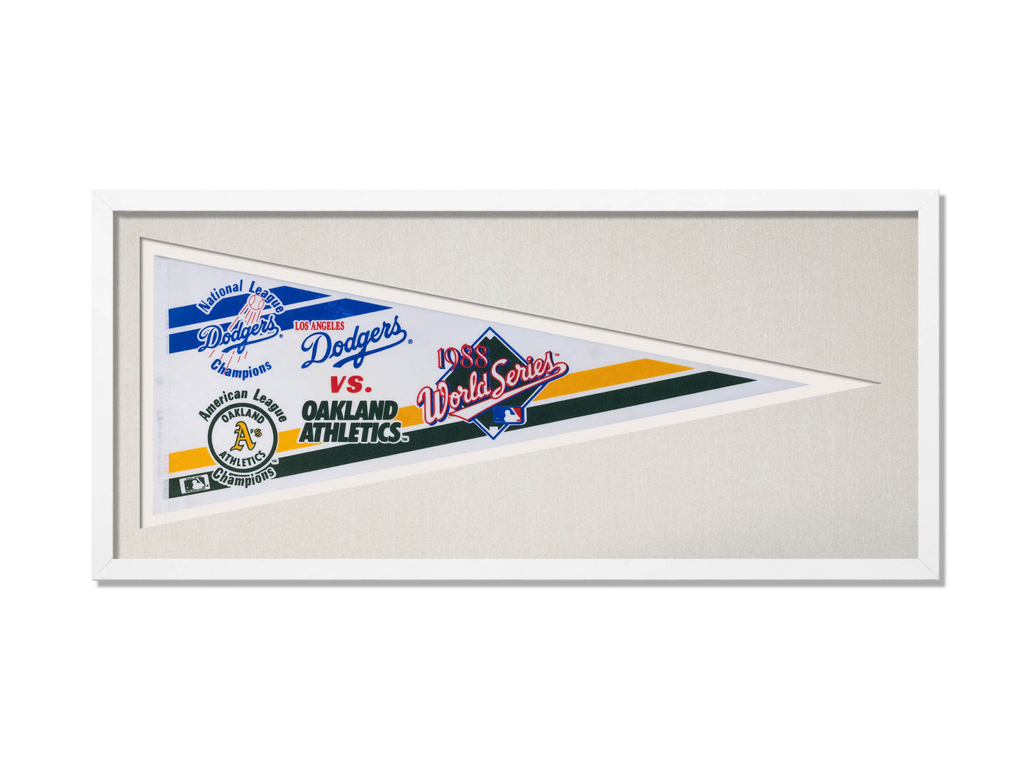 Vintage 1988 World Series Los Angels Dodgers vs Oakland As Pennant