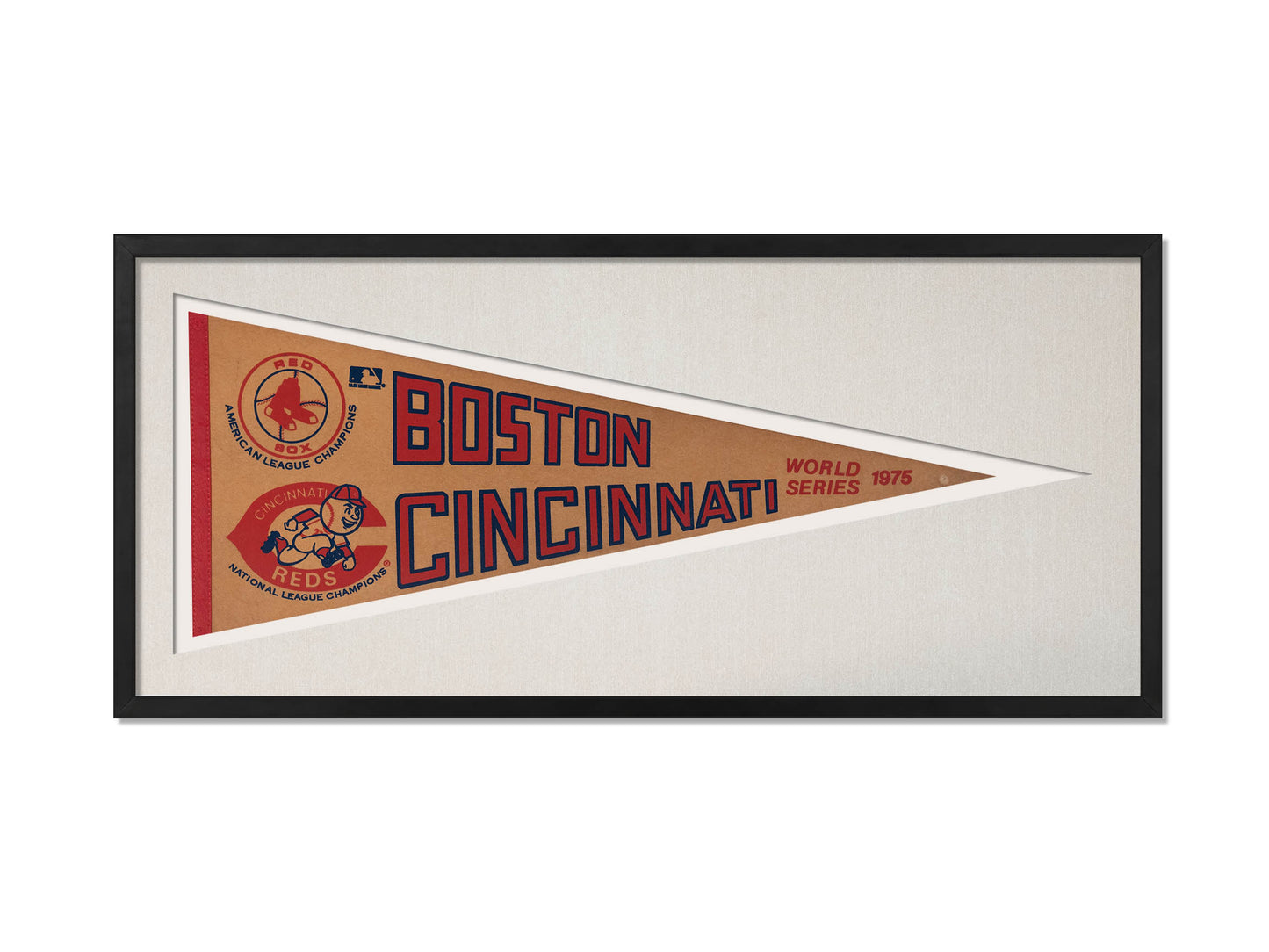 Vintage 1975 World Series Boston Red Sox vs Cincinnati Reds Pennant