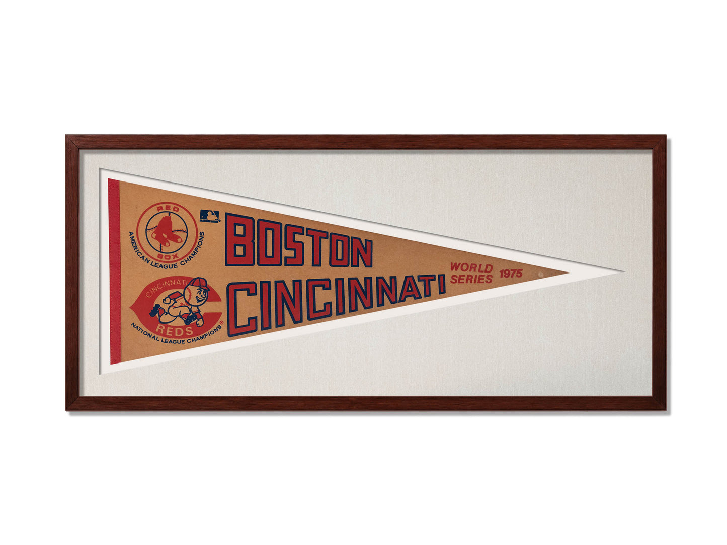 Vintage 1975 World Series Boston Red Sox vs Cincinnati Reds Pennant