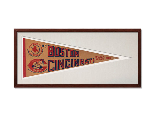 Vintage 1975 World Series Boston Red Sox vs Cincinnati Reds Pennant