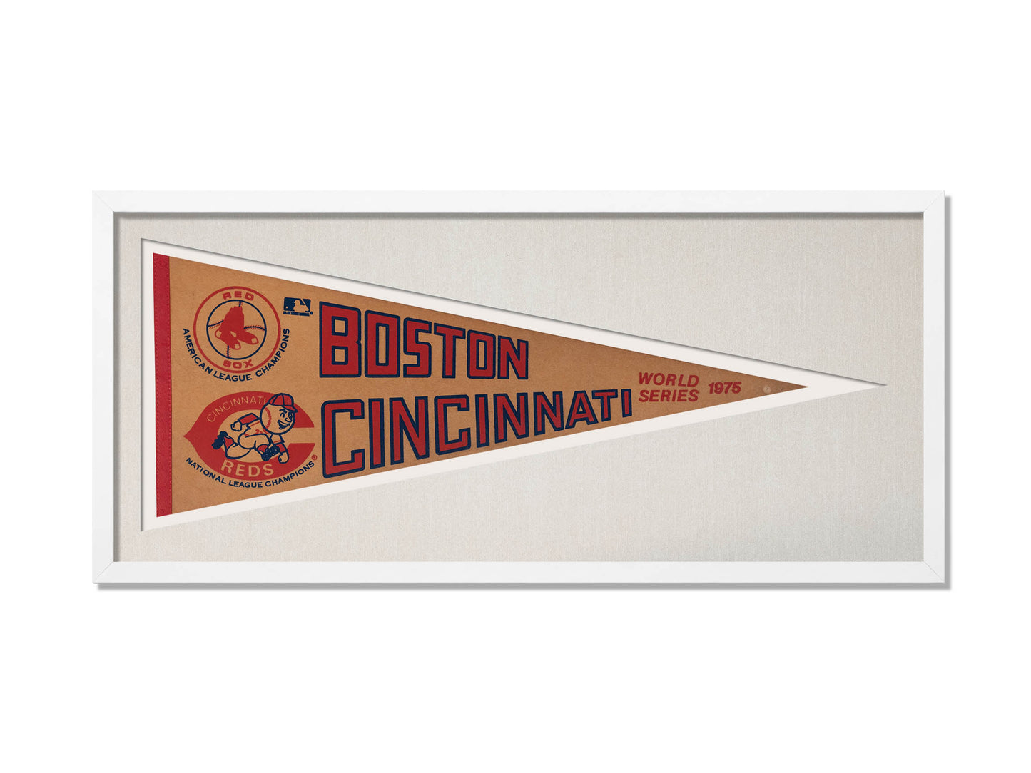 Vintage 1975 World Series Boston Red Sox vs Cincinnati Reds Pennant